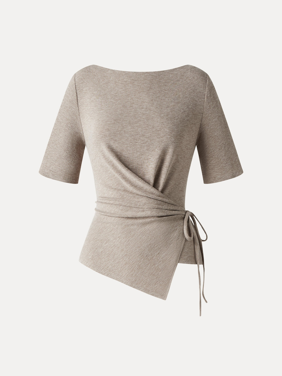OGLmove Women's Eco-Mousse Slash Neck Tie-Side Top