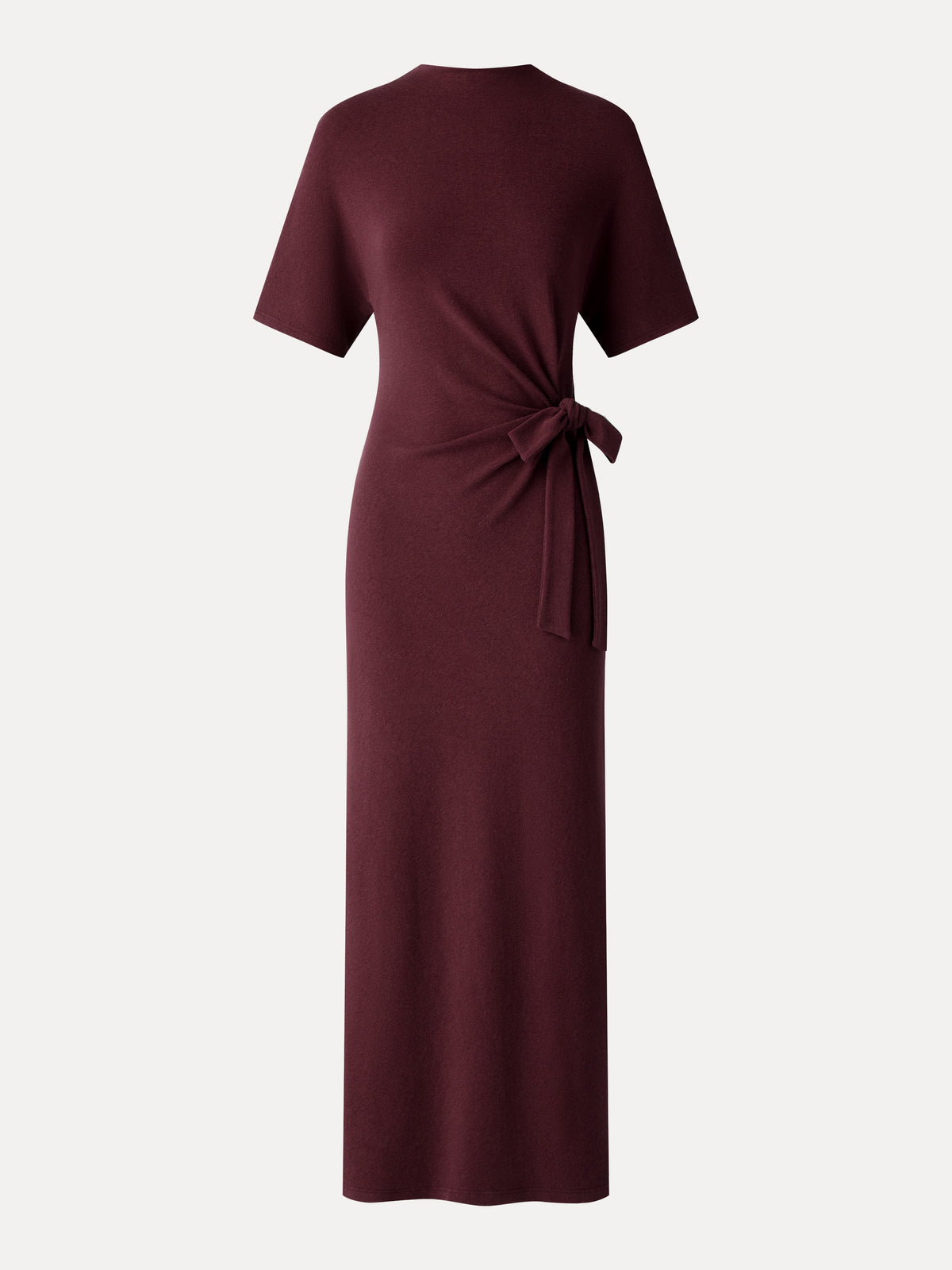 OGLmove Women's Eco-Mousse® Mock Neck Tie-Waist Midi Dress