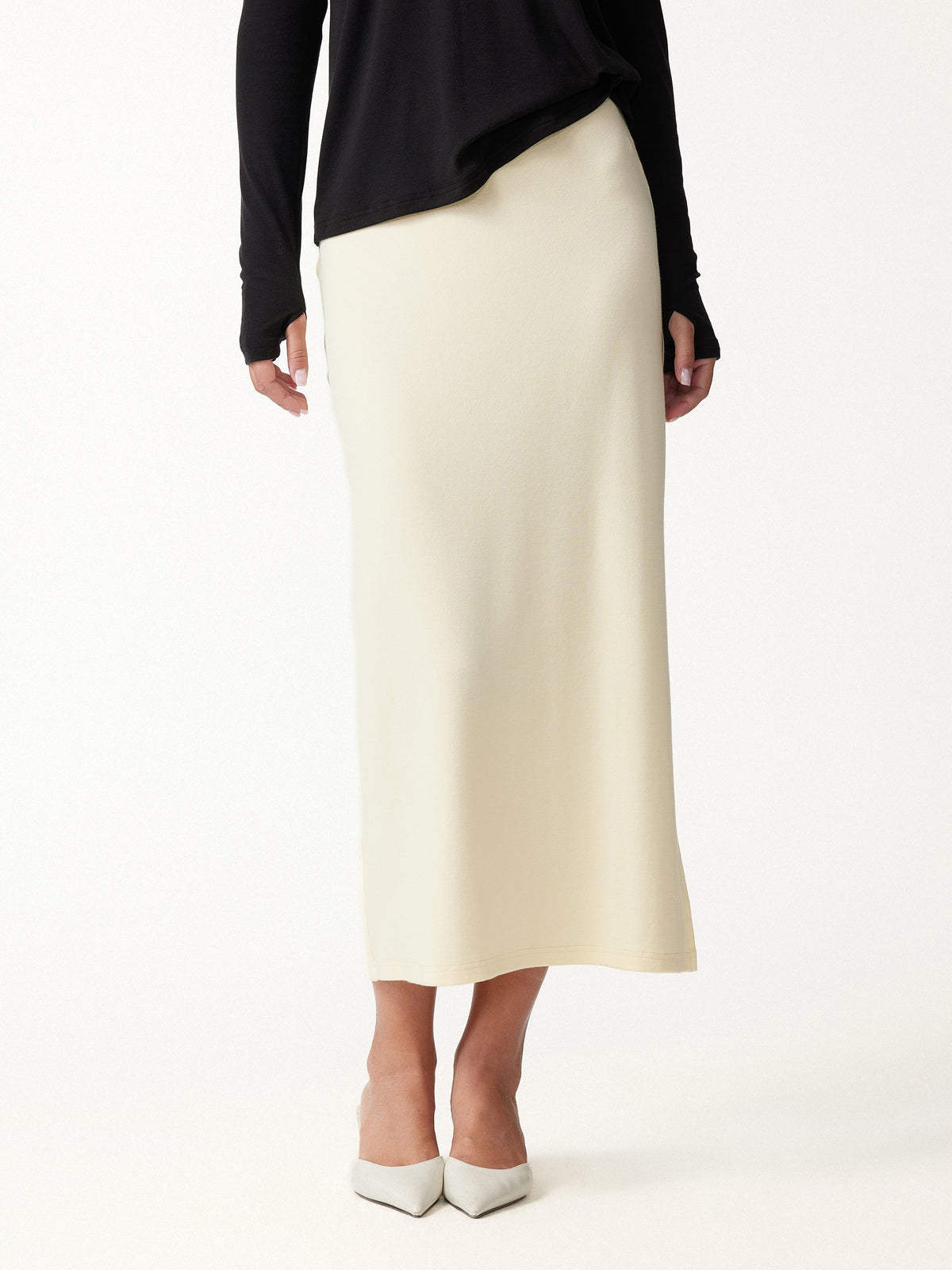 OGLmove Women's Cardigan Bra Cami and Column Midi Skirt Set