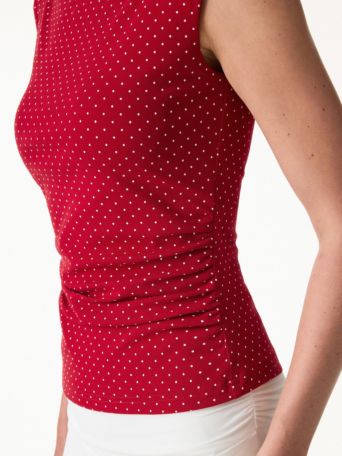 OGLmove Women's Polka Dot Boatneck Bra Top and A-Line Skirt Set