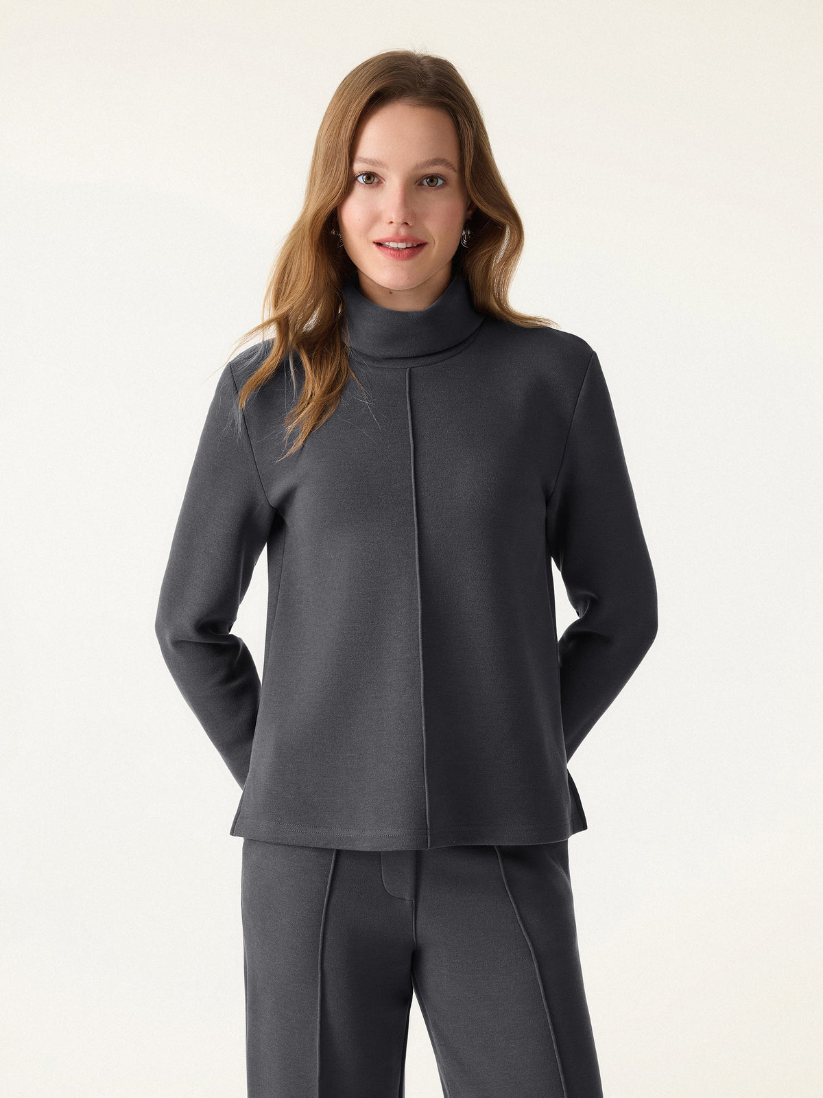 OGLmove Women's FuzzLuxe Turtleneck Long Sleeve Top