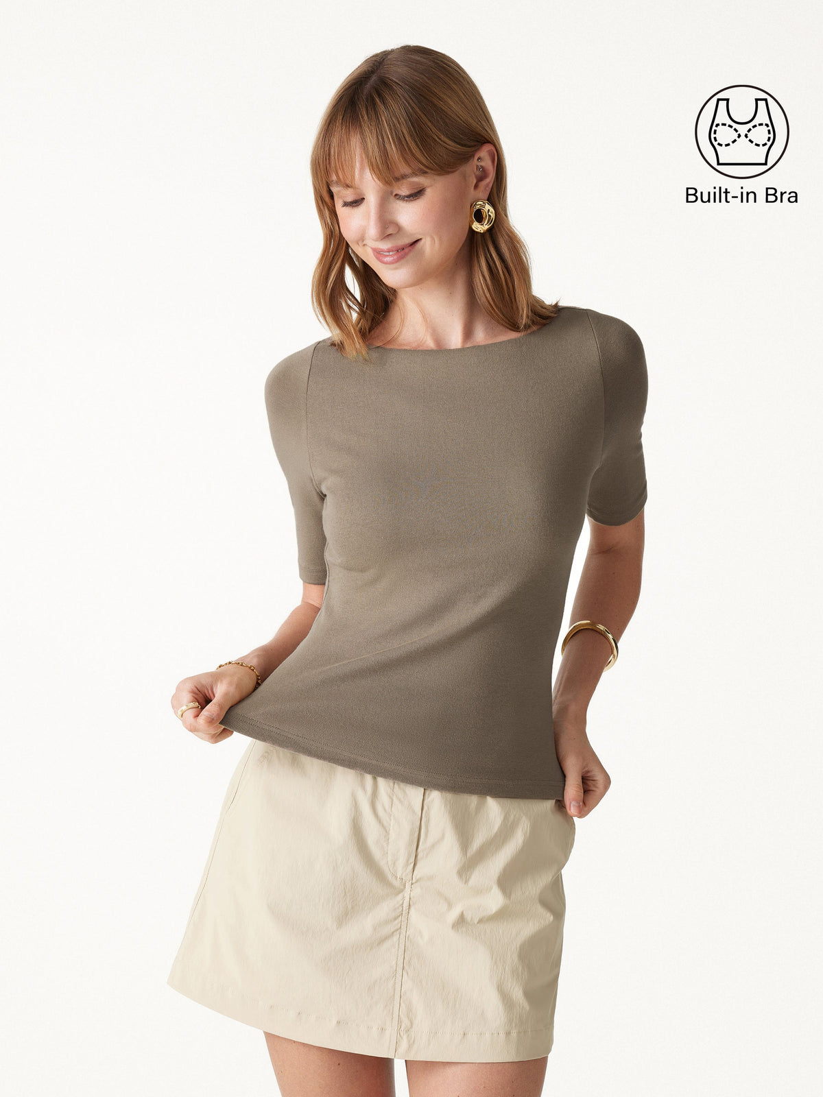 OGLmove Women's Eco-Mousse® Elbow Sleeve Bra Top