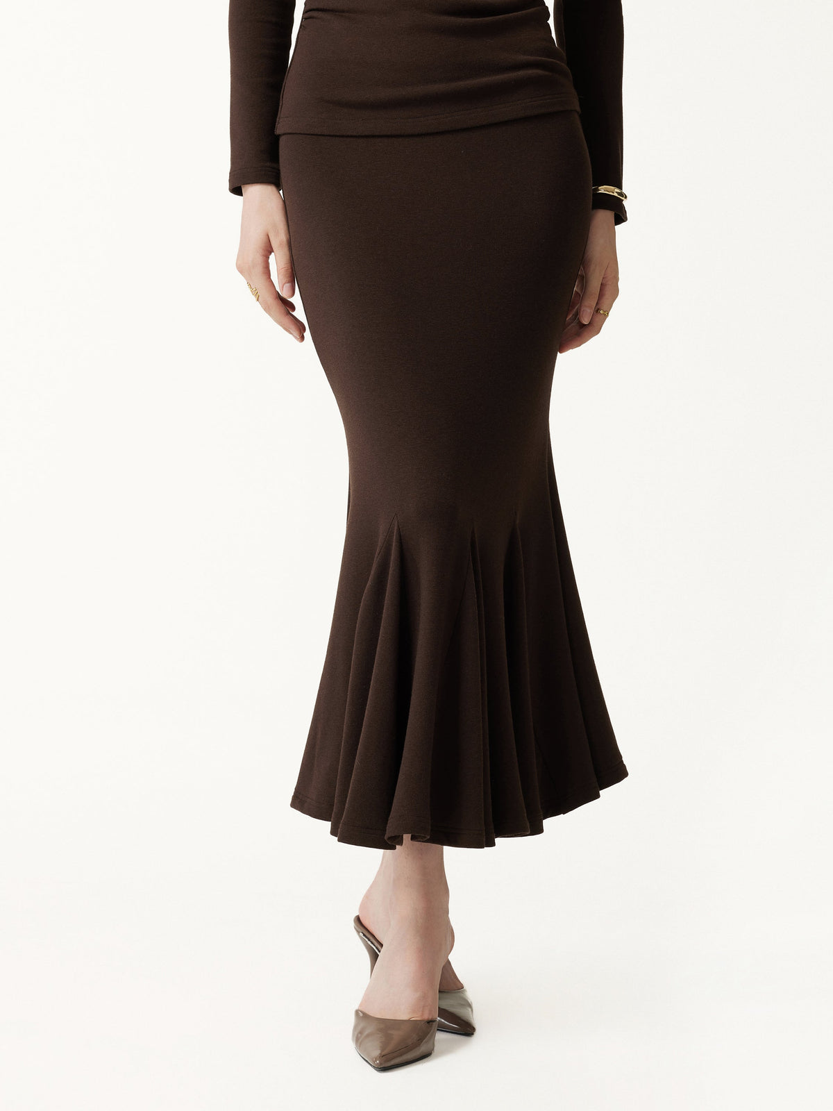 OGLmove Women's Eco-Mousse High-Rise Mermaid Midi Skirt