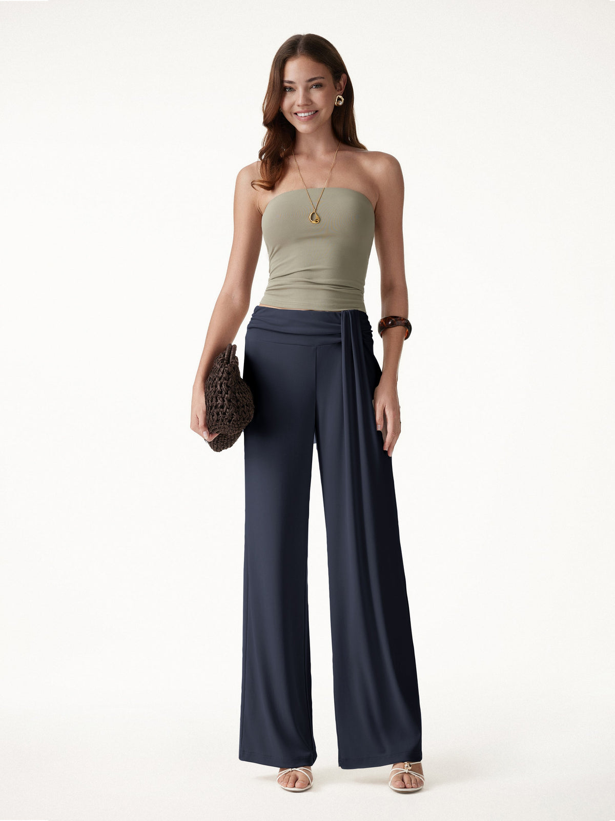 OGLmove Women's Mid-Rise Relaxed Wide-Leg Lounge Pants