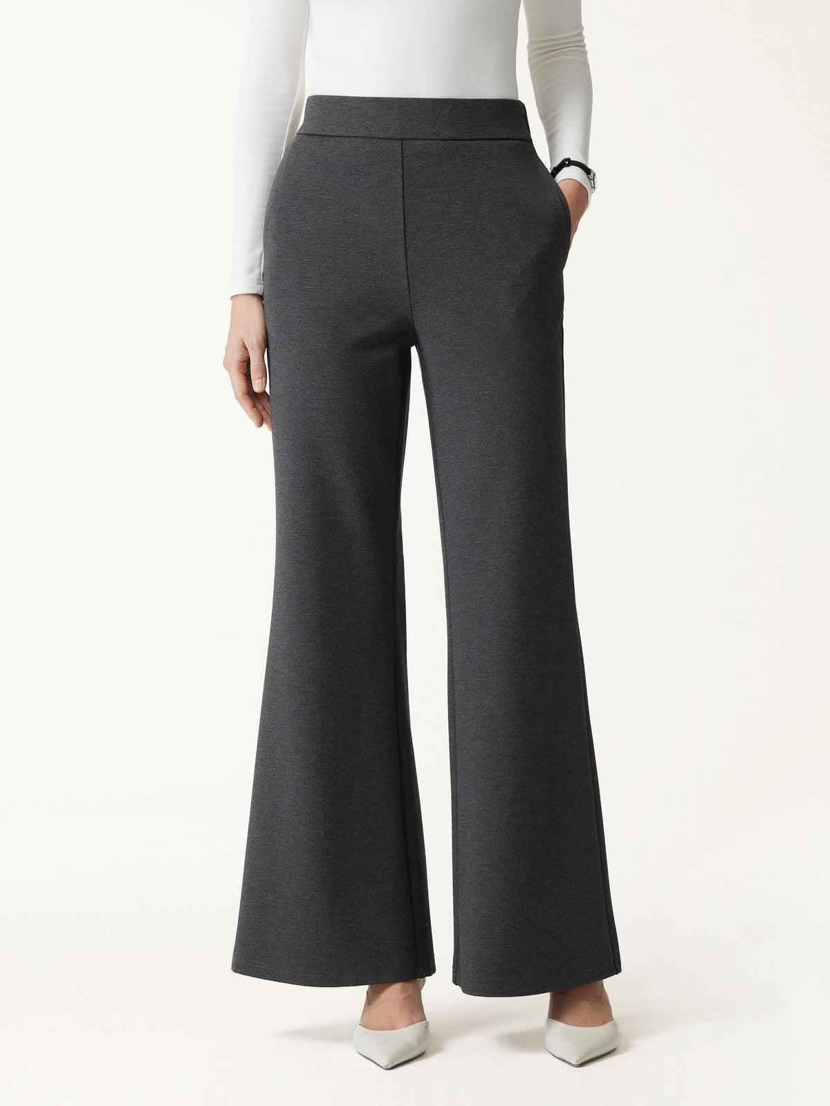 OGLmove Women's Ponte High-Rise Wide-Leg Pants