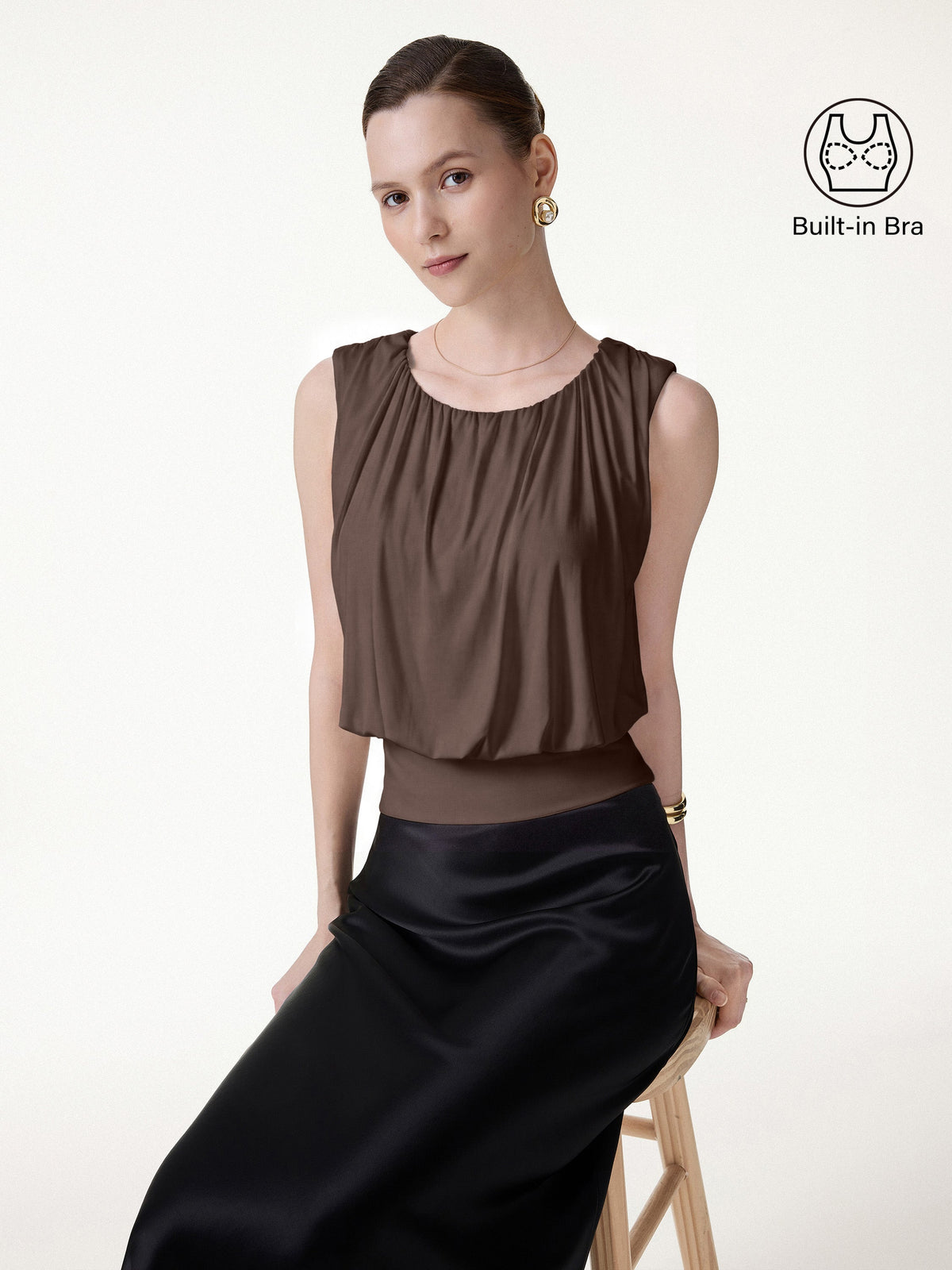 OGLmove Women's Gathered Sleeveless Bra Top