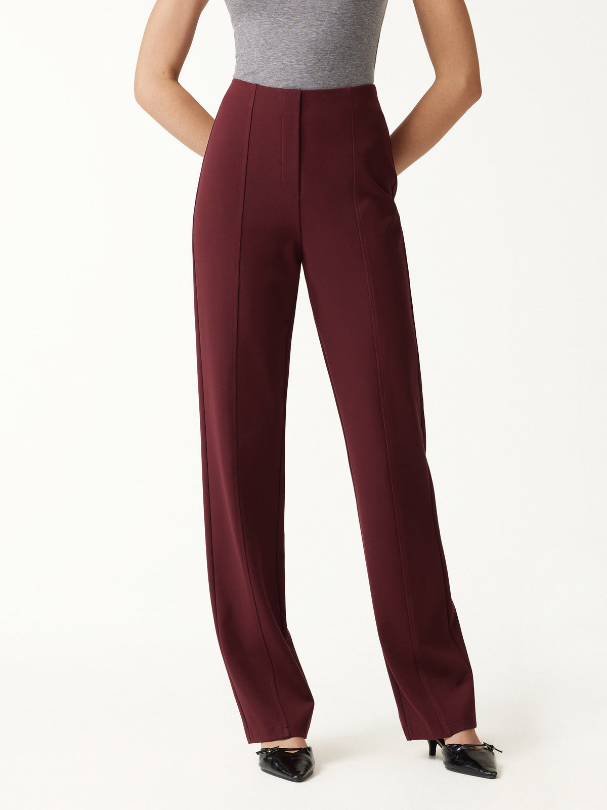 OGLmove Women's Ponte High-Rise Straight-Leg Pants