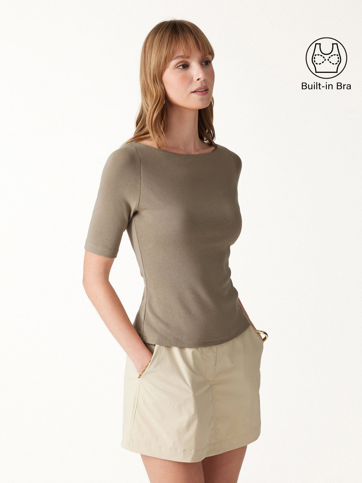 OGLmove Women's Eco-Mousse® Elbow Sleeve Bra Top