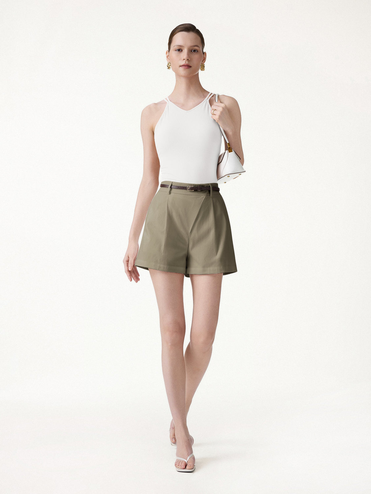 OGLmove Women's Not-See-Thru Linen-Like A-Line Shorts