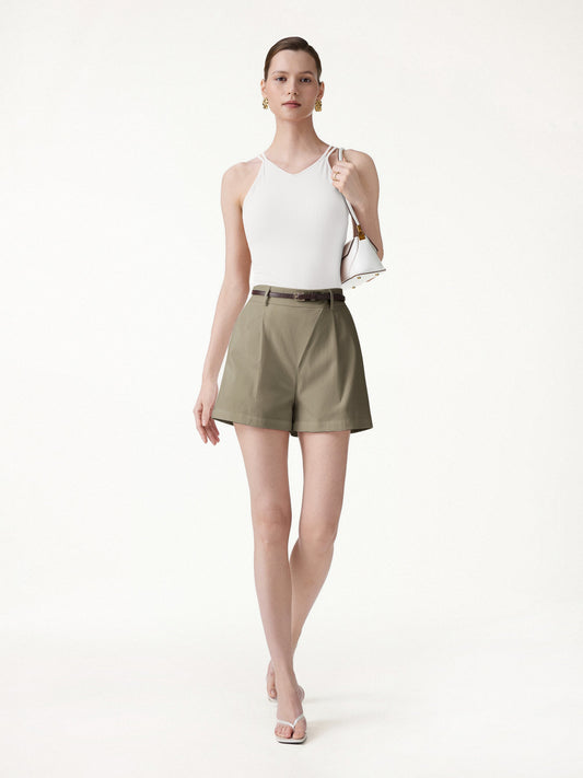 OGLmove Women's Not-See-Thru Linen-Like A-Line Shorts