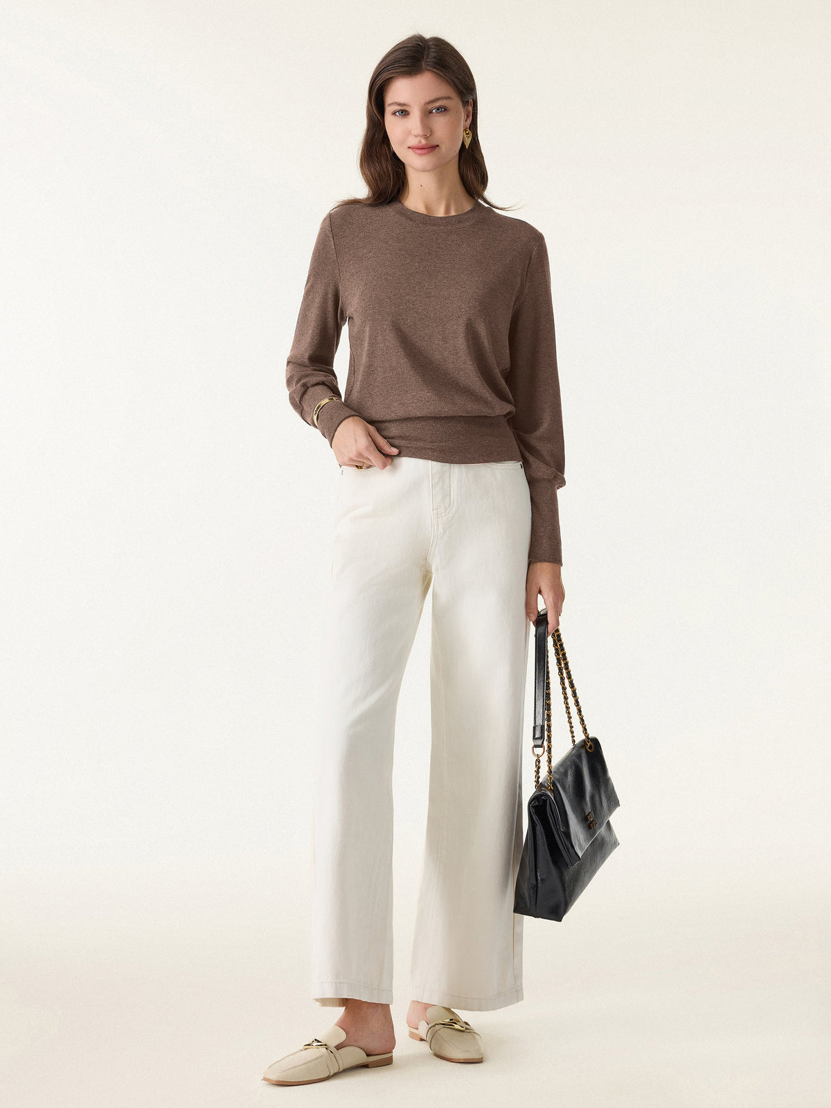 OGLmove Women's Eco-Mousse Crewneck Brushed Brami Top