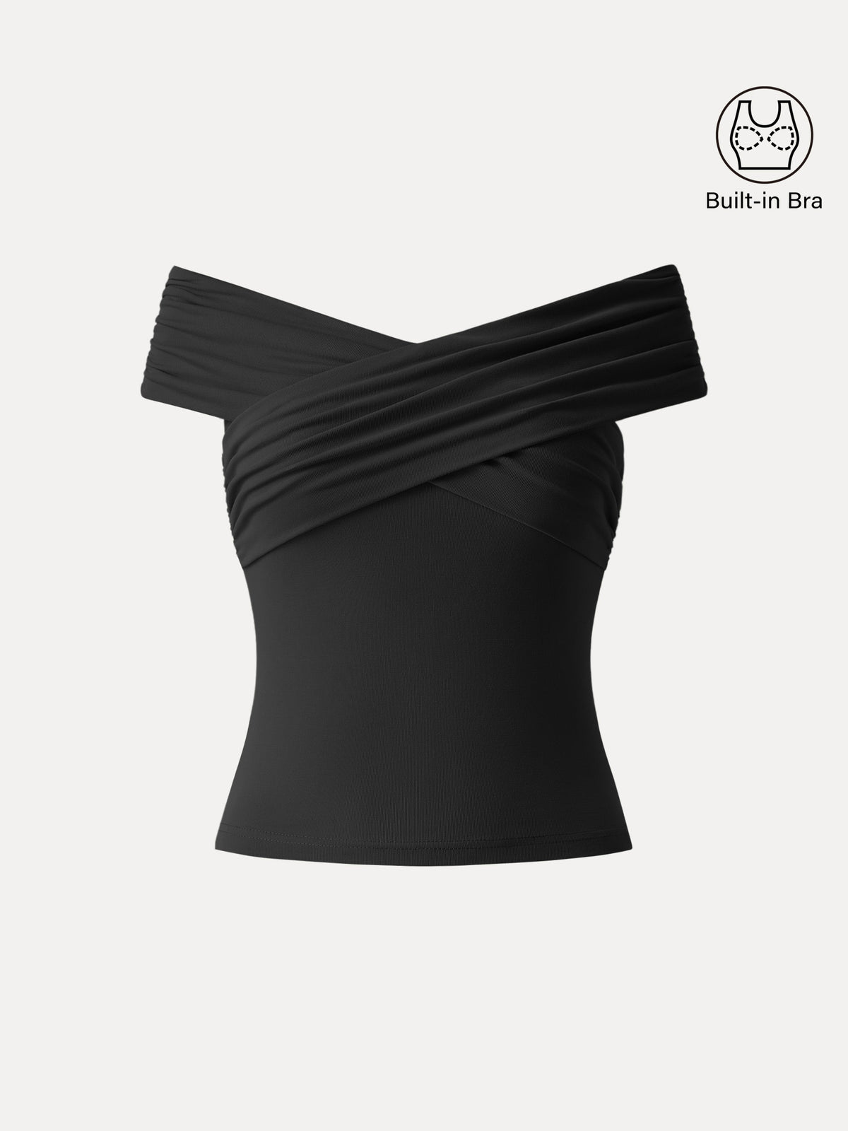 OGLmove Women's Criss Cross Off Shoulder Airy Bra Top