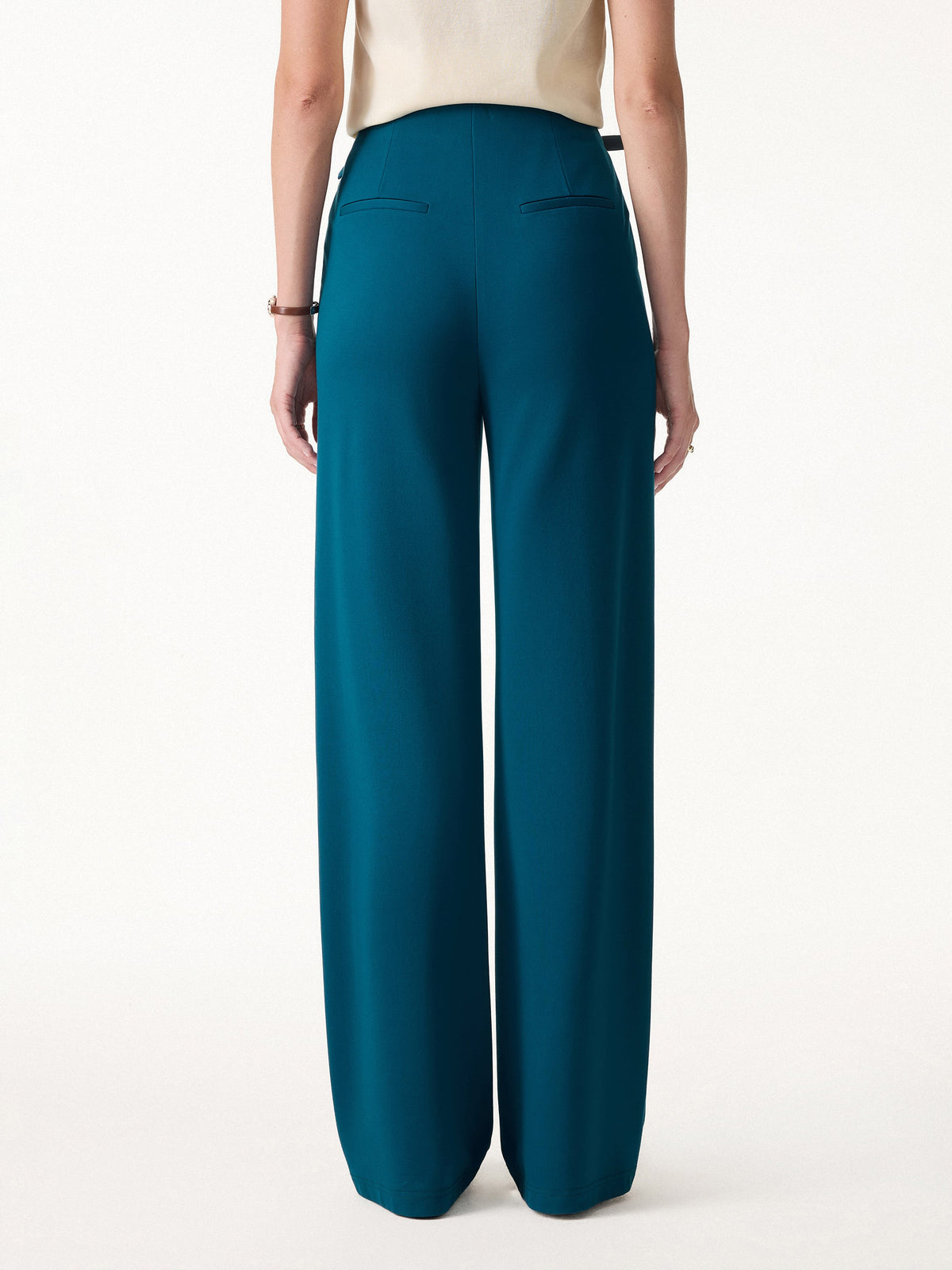 OGLmove Women's 4-Way Stretch Drapey High Rise Wide Leg Ankled Pant