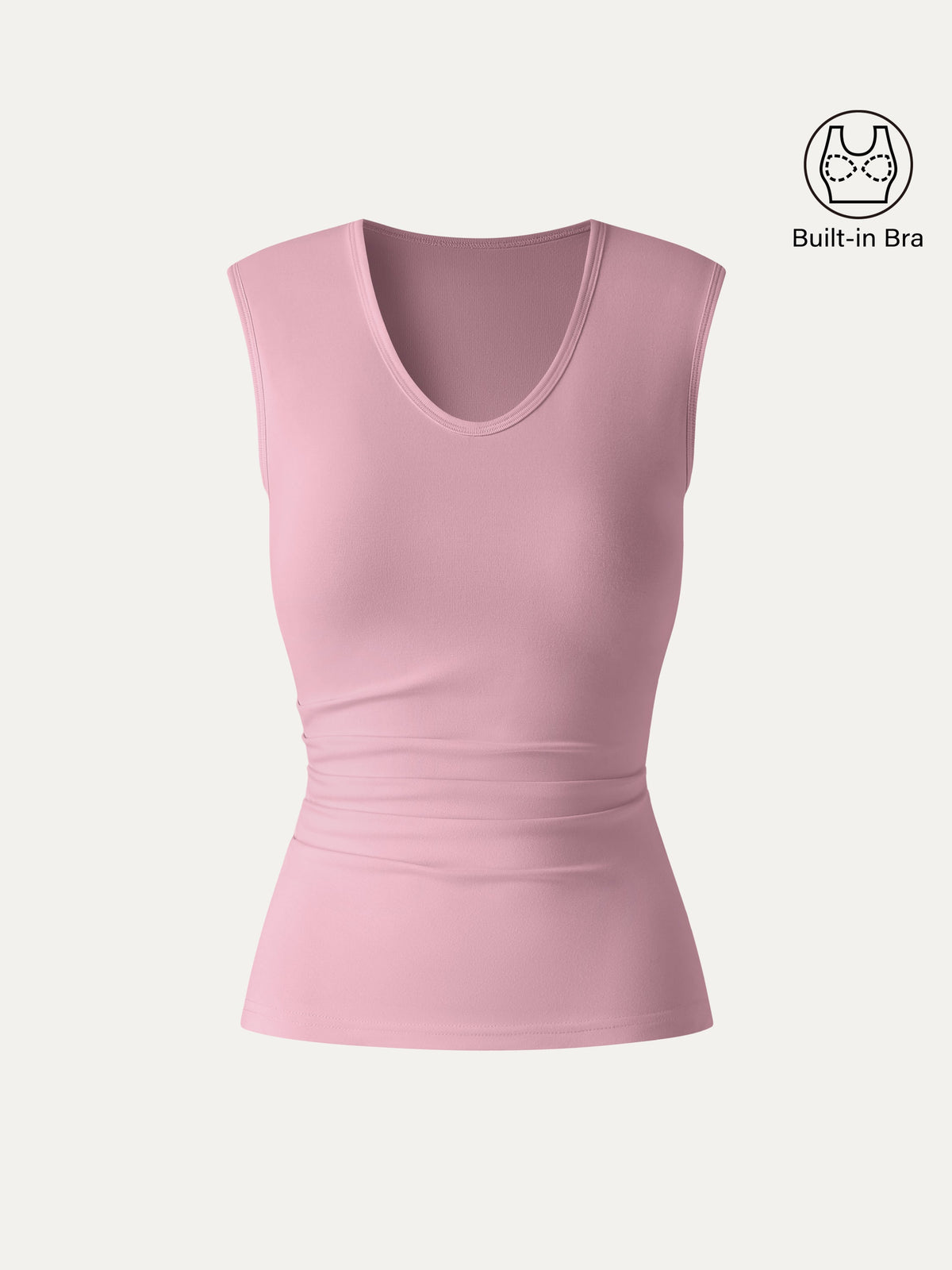 OGLmove Women's U-Neck Tucked Sleeveless Bra Top