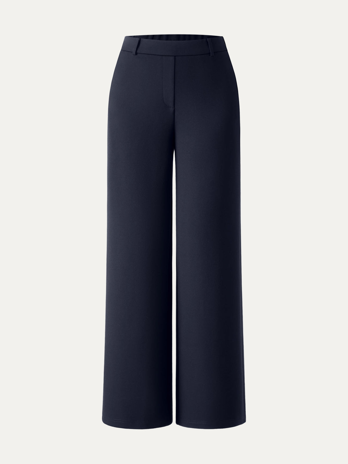 OGLmove Women's Ponte Mid-Rise Wide-Leg Pants with Pockets