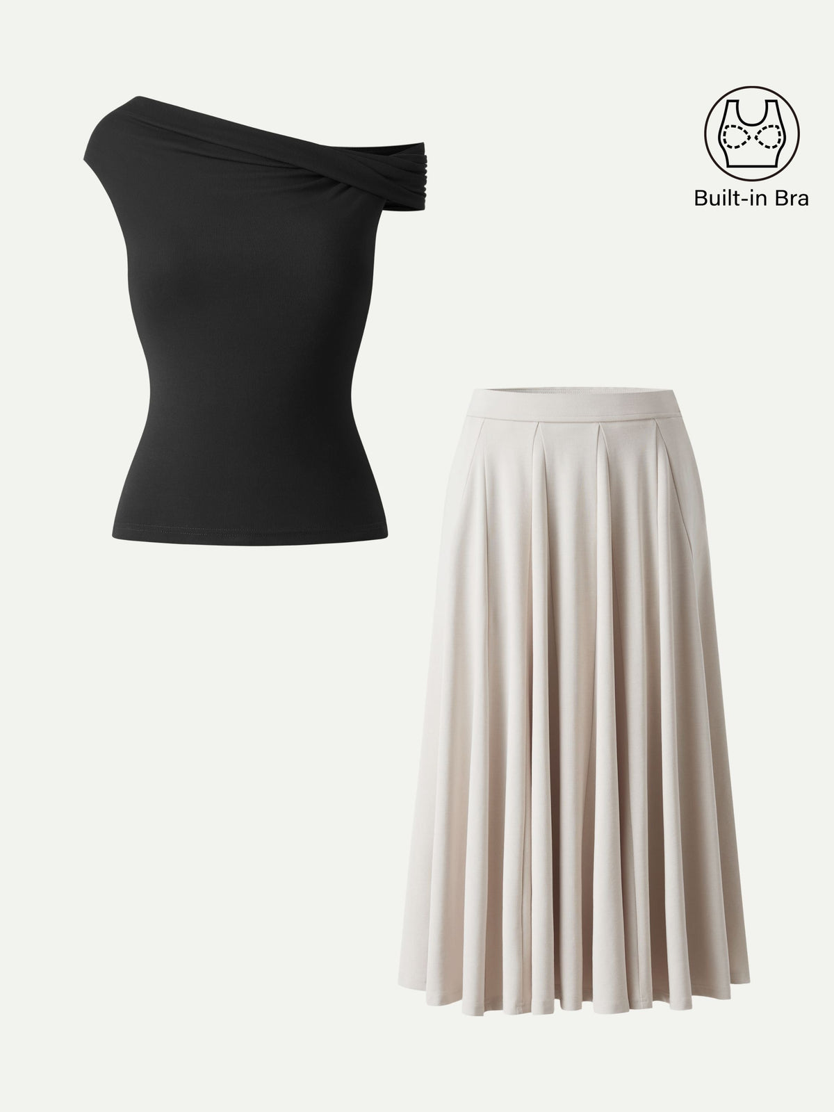 OGLmove Women's 2-Piece Multi-Wear Bra Top and Volume Skirt Set