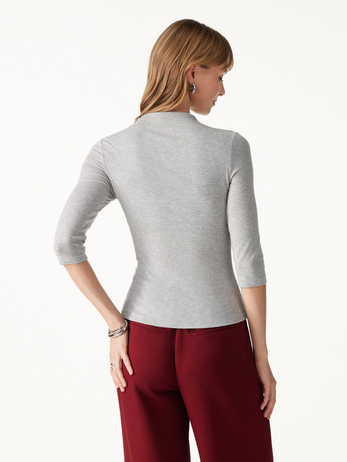 OGLmove Women's Lyocell-Wool Knit Mock Neck Bra Top