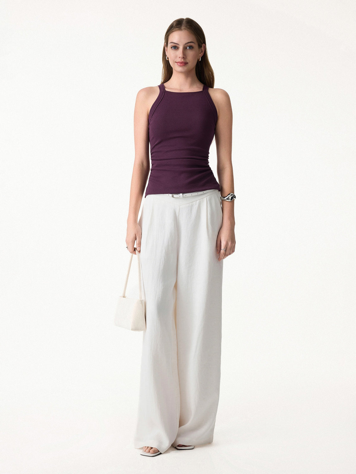 OGLmove Women's Plantive Chic Square Neck Ruched Bra Tank