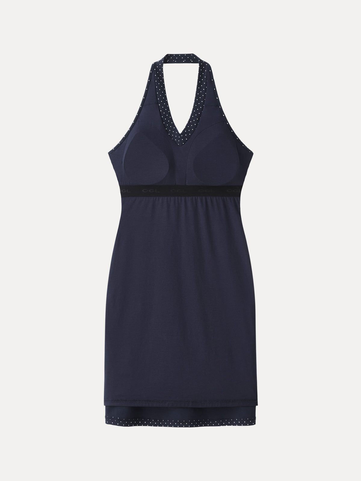 OGLmove Women's Stretch Cotton Halter Neck Polka Dot Mini Bra Dress