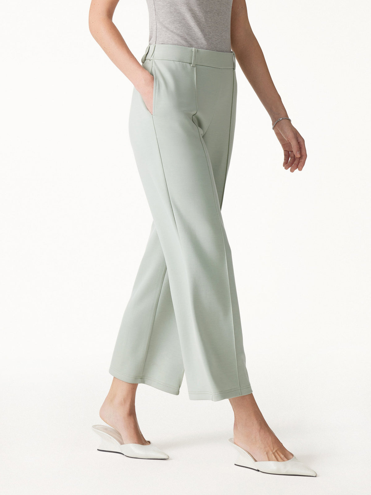 OGLmove Women's Lyocell Spacer Knit Cropped Straight-Leg Pants