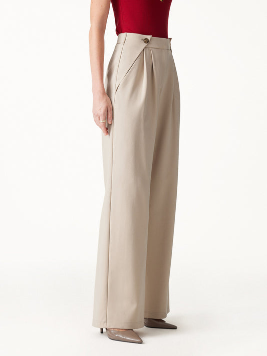 OGLmove Women's Ponte High-Rise Wide-Leg Gusset Pants