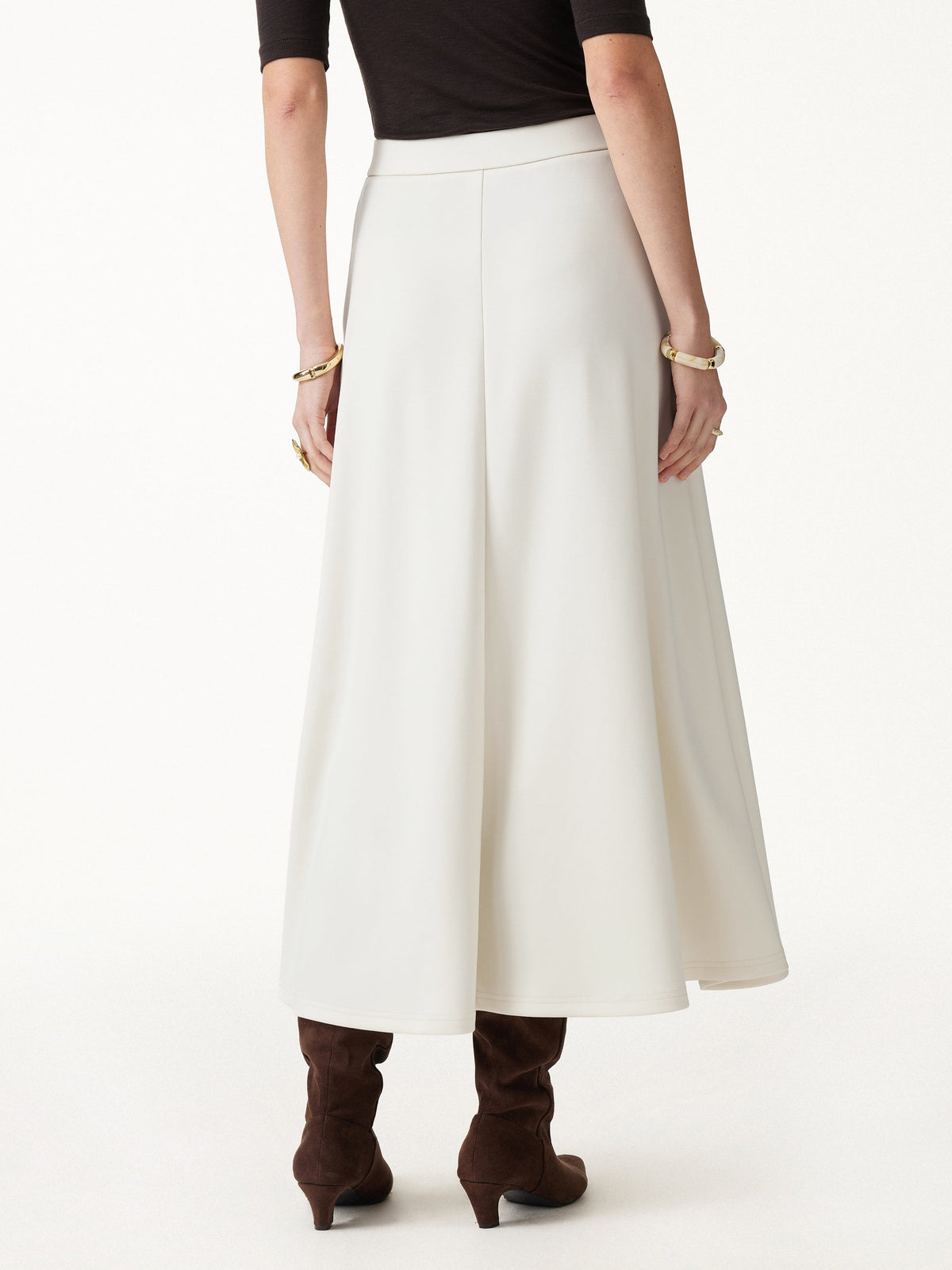 OGLmove Women's Cardigan and Umbrella Midi Skirt Set