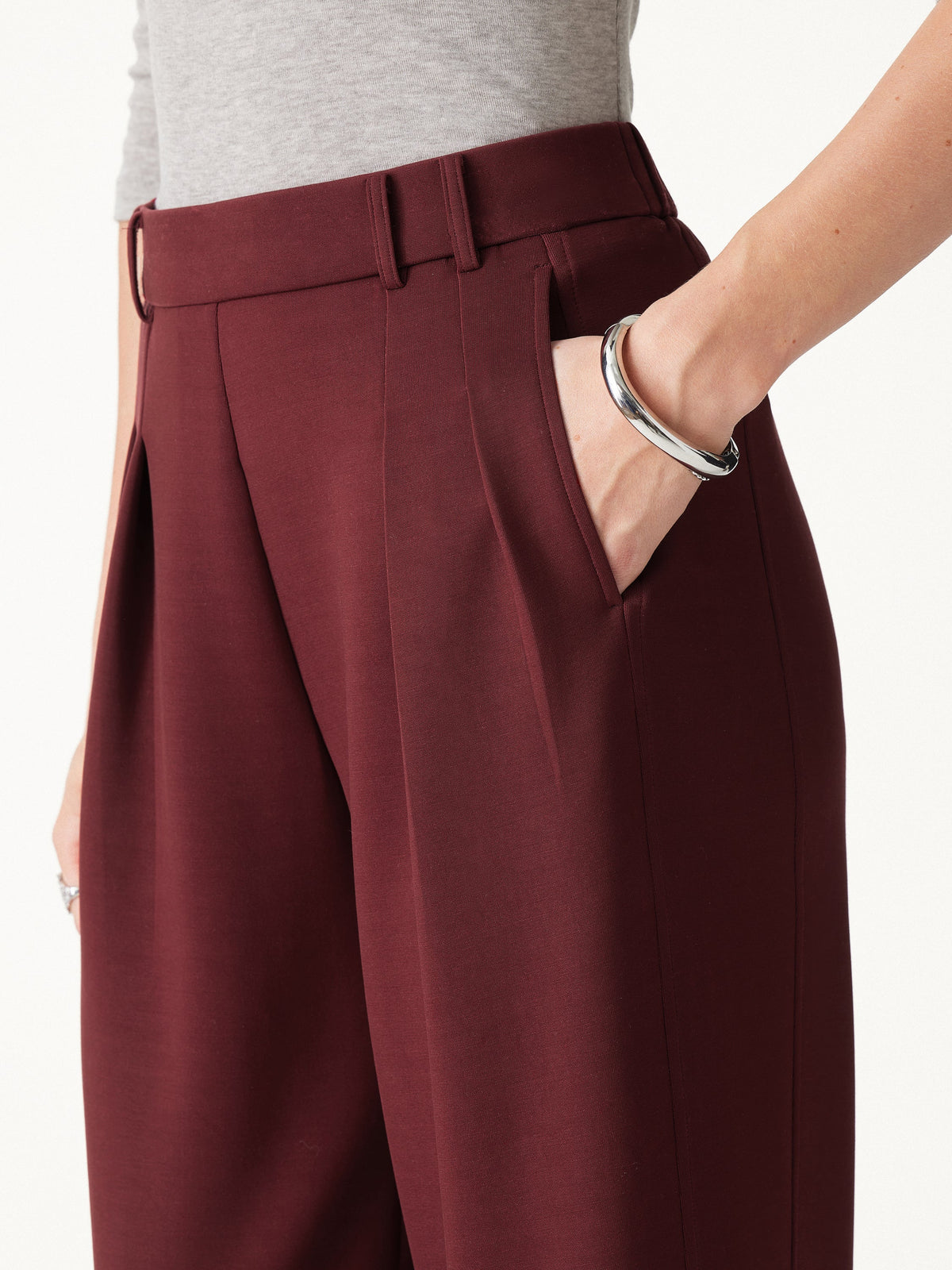 OGLmove Women's 2-Piece Mock Neck Top and Wide-Leg Pant Set