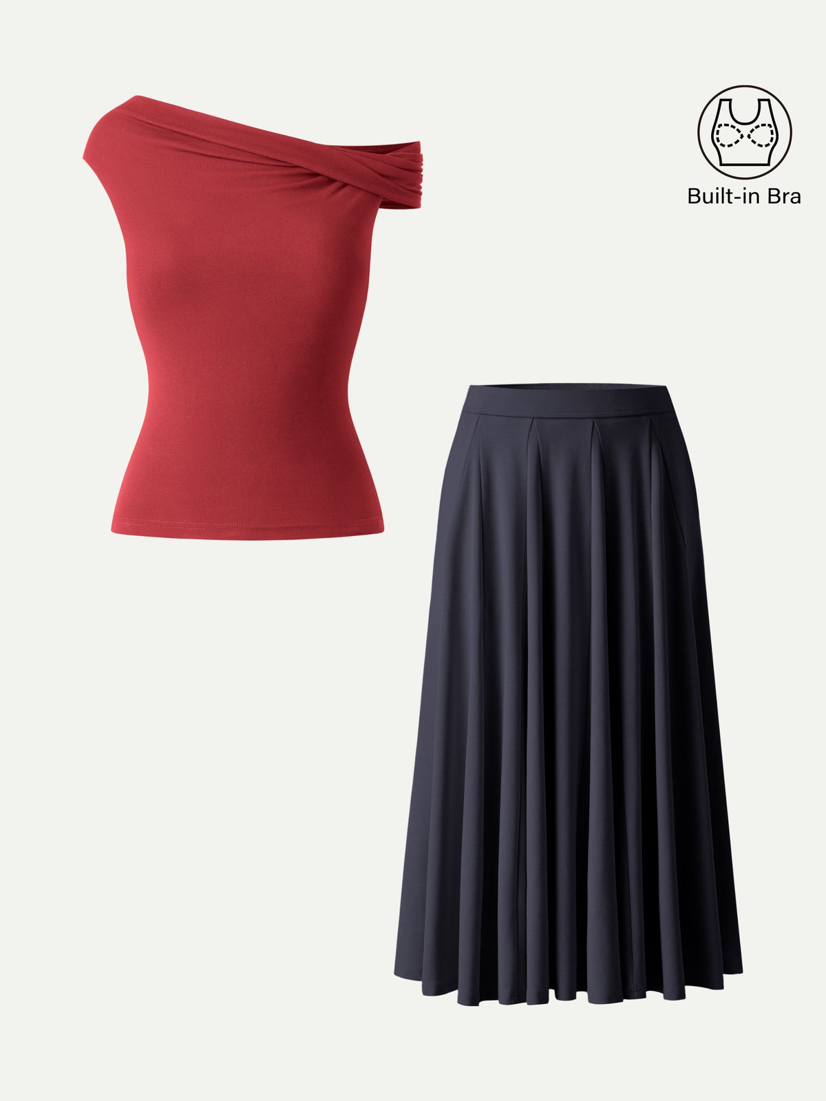 OGLmove Women's Multi-Wear Bra Top and Volume Skirt Set