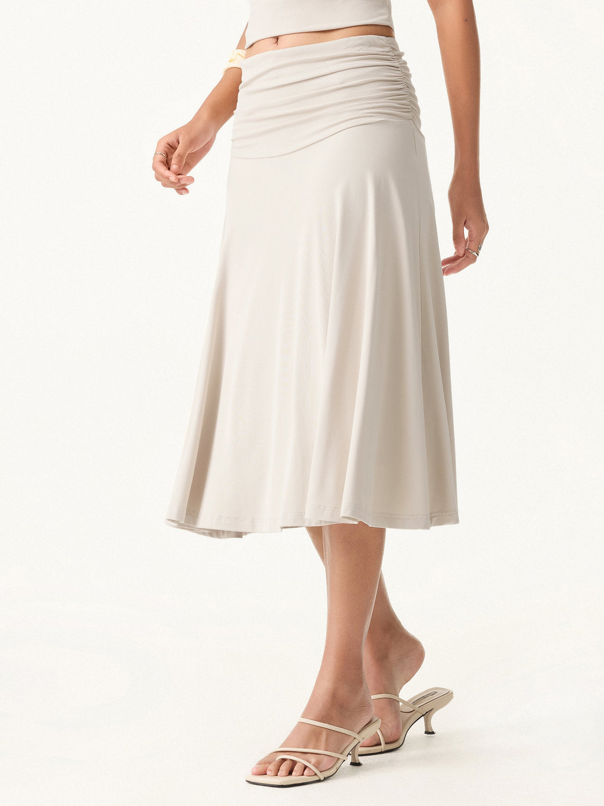 OGLmove Women's Flowy Side A-Line Midi Skirt
