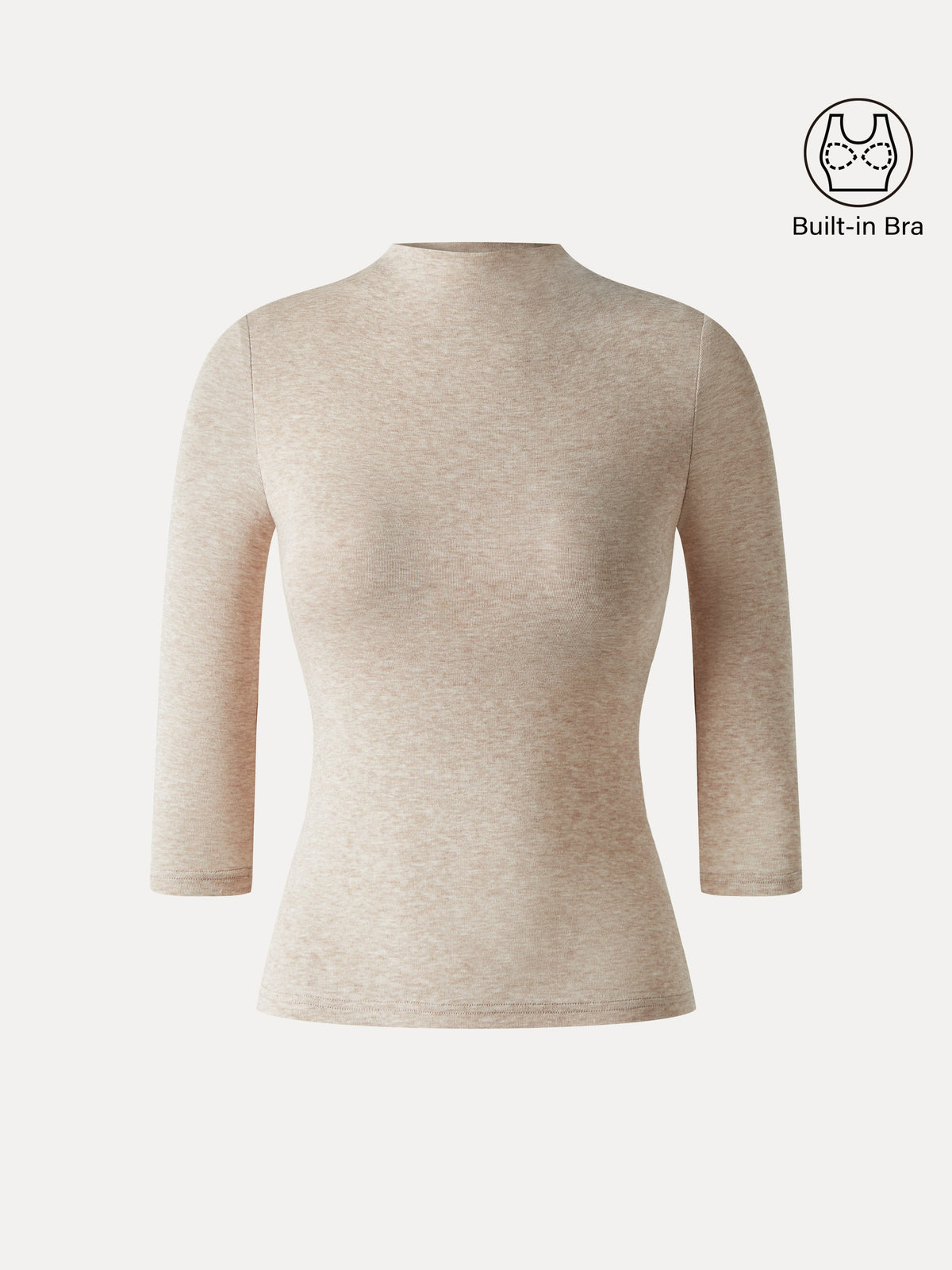 OGLmove Women's Lyocell-Wool Knit Mock Neck Bra Top