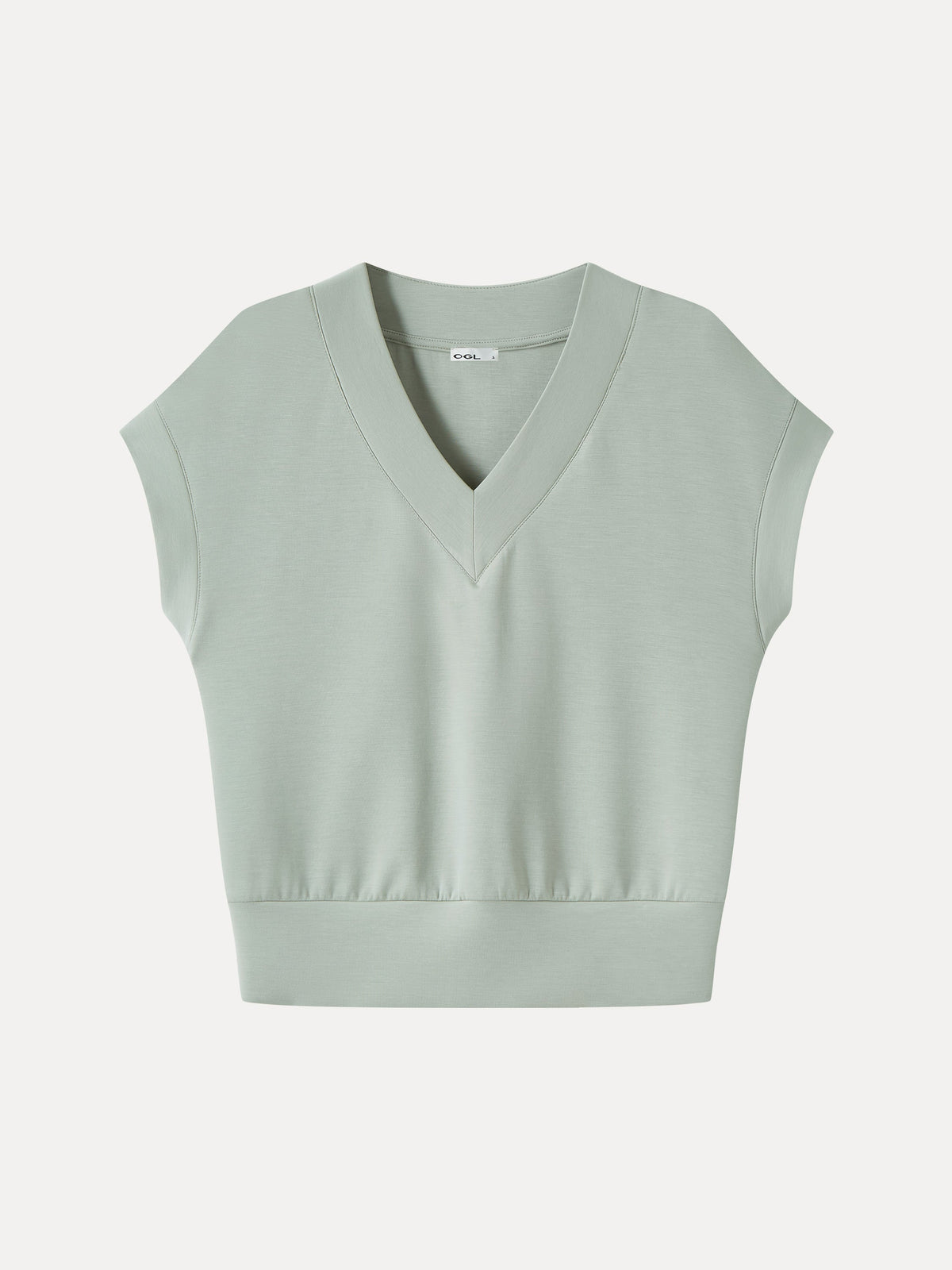 OGLmove Women's Lyocell Spacer Knit V-Neck Banded Hem Top