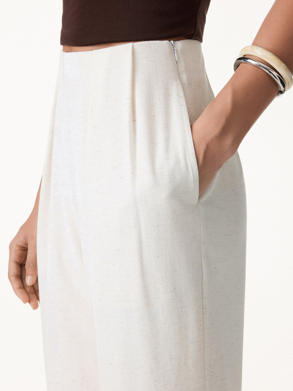 OGLmove Women's Airy Stretch Linen-Like Wide Flare Pants