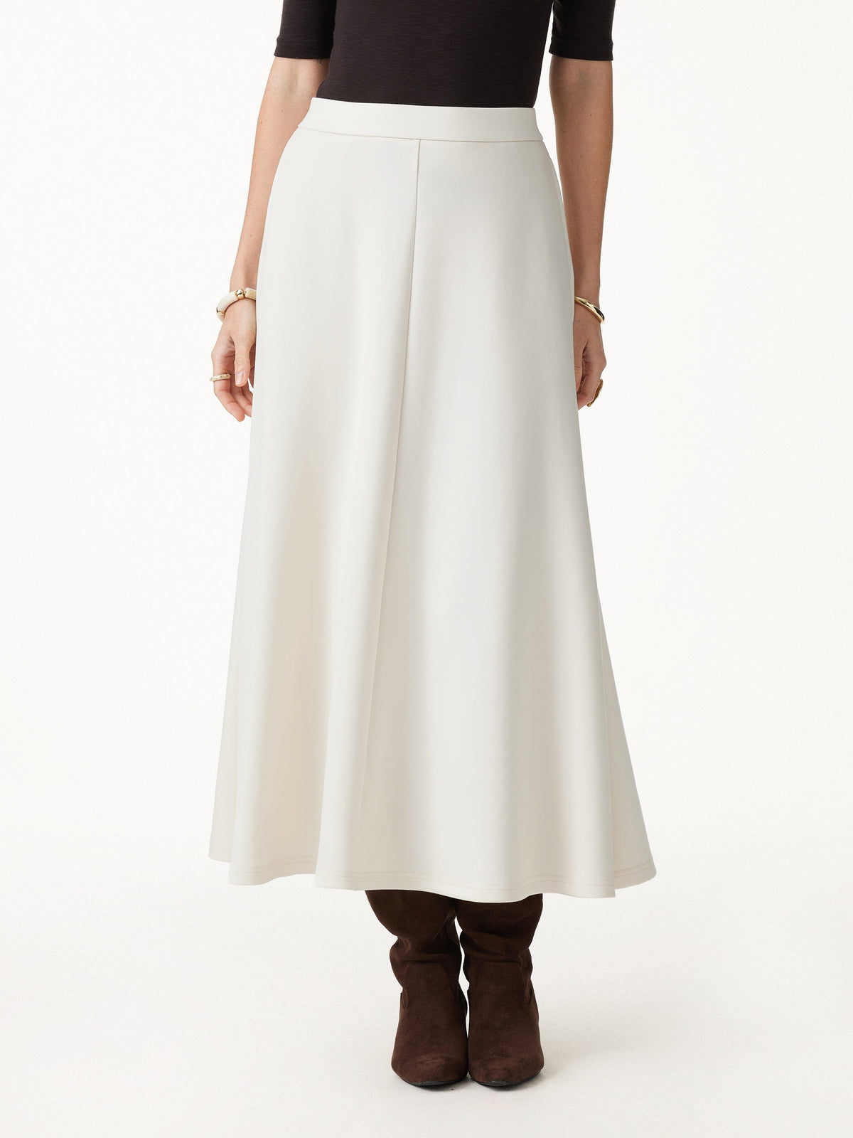 OGLmove Women's V-Neck Cardigan & Midi Skirt Set