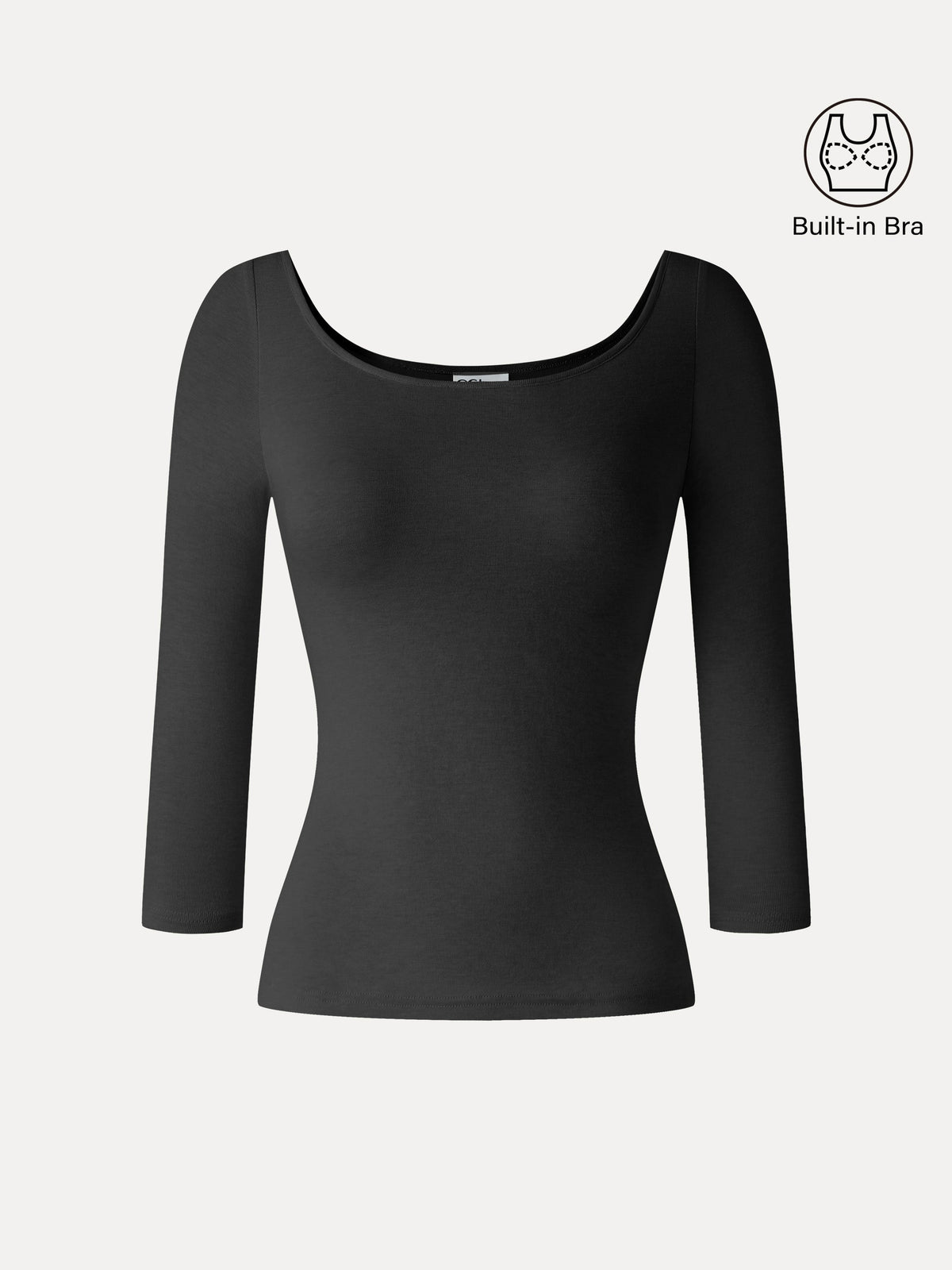 OGLmove Women's Lyocell-Wool Scoop Neck 3/4 Sleeve Bra Top
