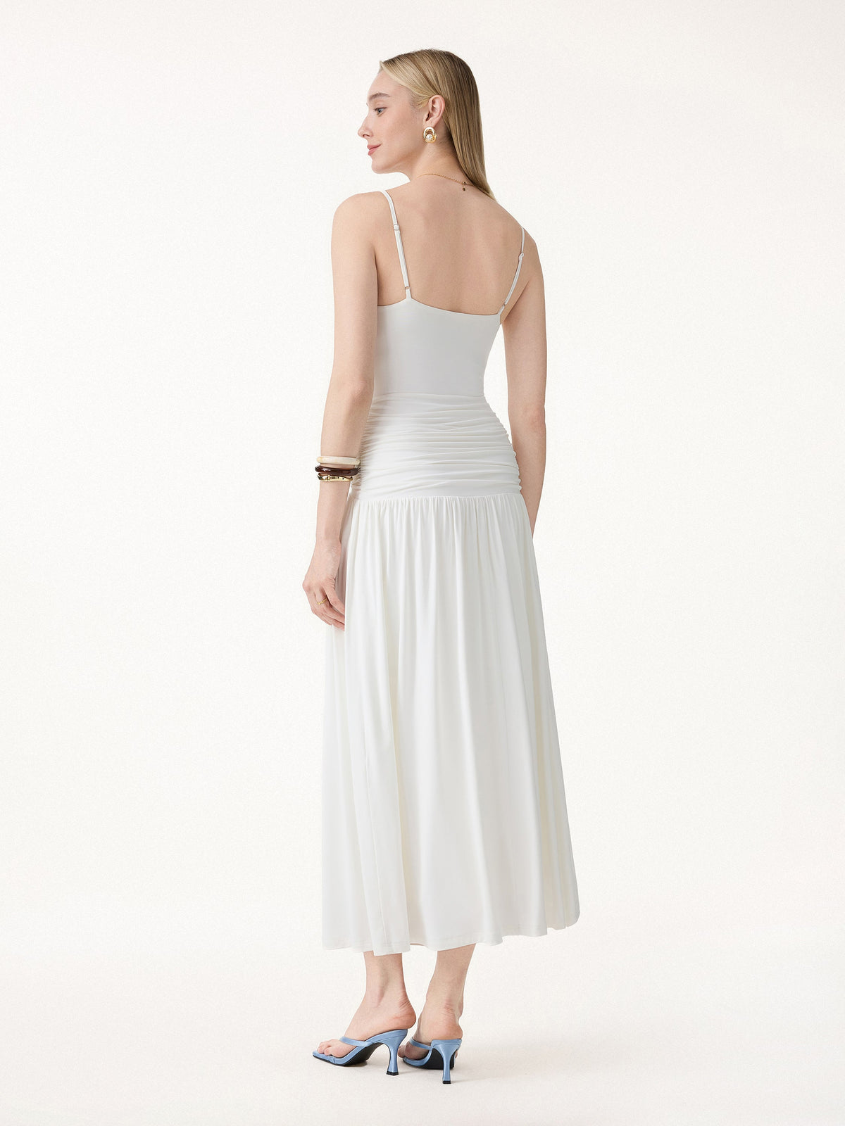 OGLmove Women's Eco-SkinKiss® Spaghetti Gathered Maxi Bra Dress