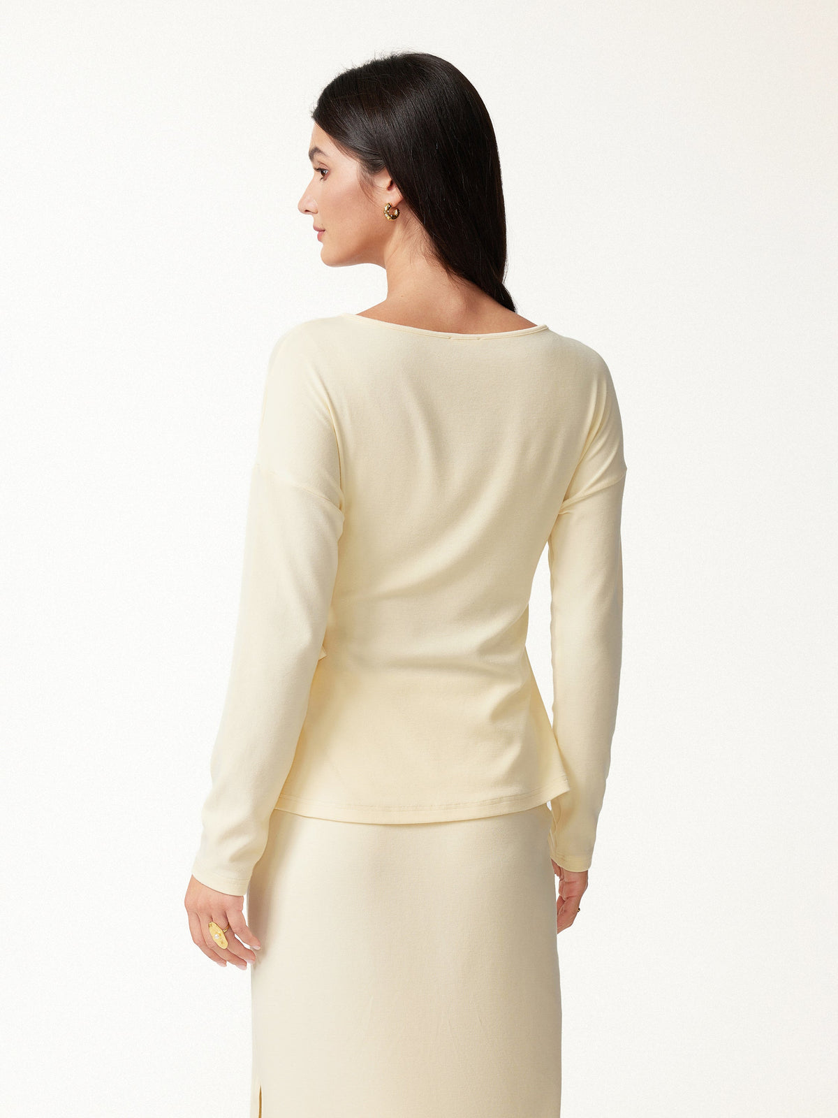 OGLmove Women's Eco-Mousse® Boatneck Long Sleeve Tie-Waist Top