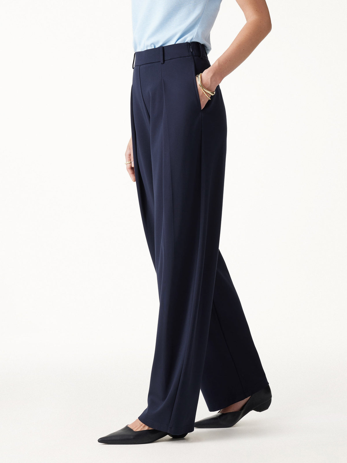 OGLmove Women's Ponte High-Rise Barrel Pants with Pockets