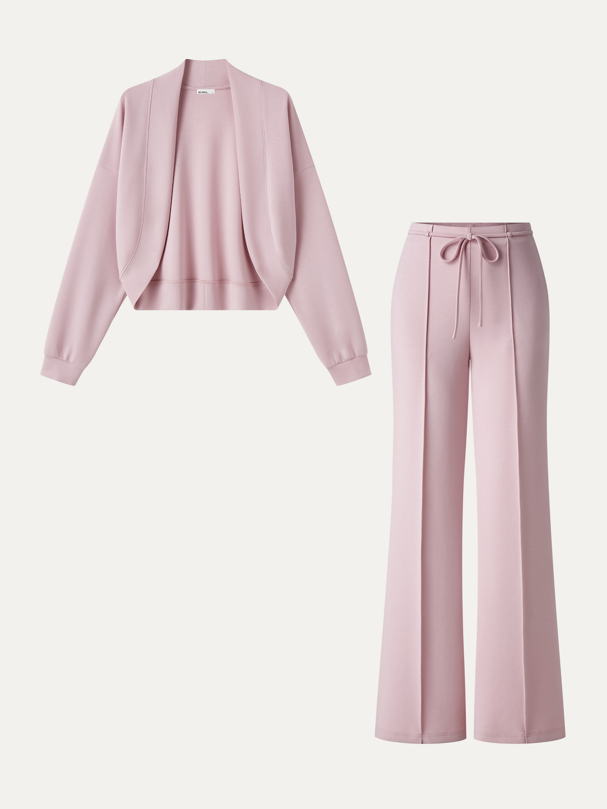 OGLmove Women's 2-Piece Cardigan and Flare Pants Set
