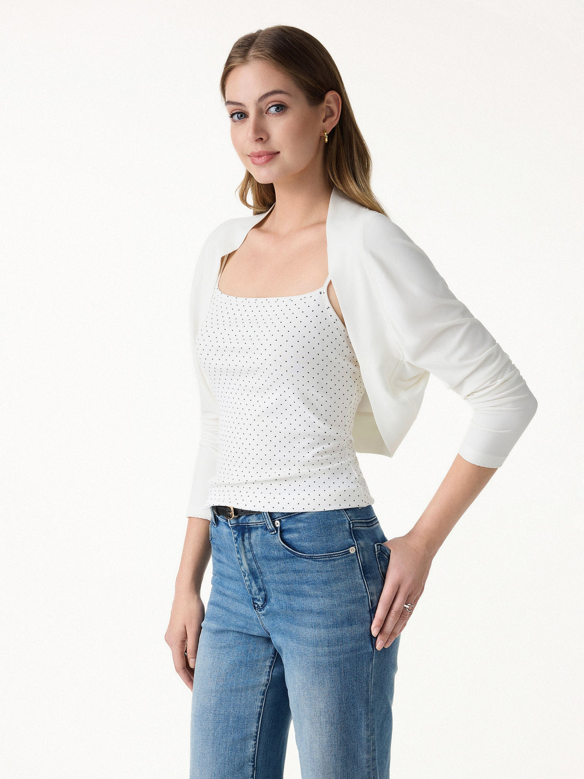OGLmove Women's Bamboo Blend Cropped Shrug Cardigan