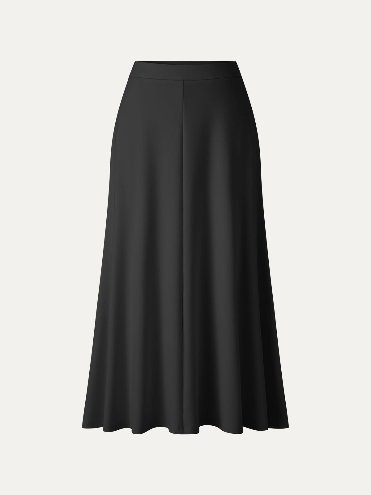 OGLmove Women's Modal Spacer Knit High-Rise Umbrella Midi Skirt with Pockets