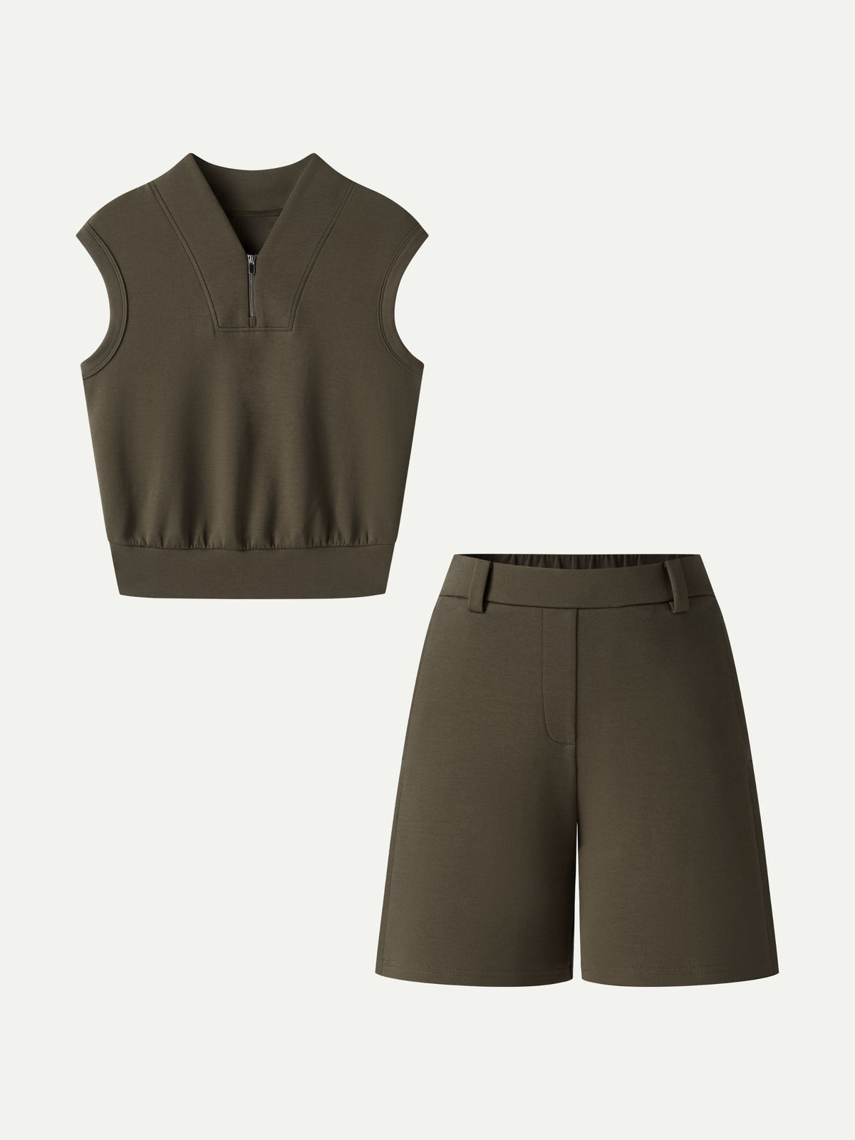 OGLmove Women's Banded Hem Travel Top and Shorts Set
