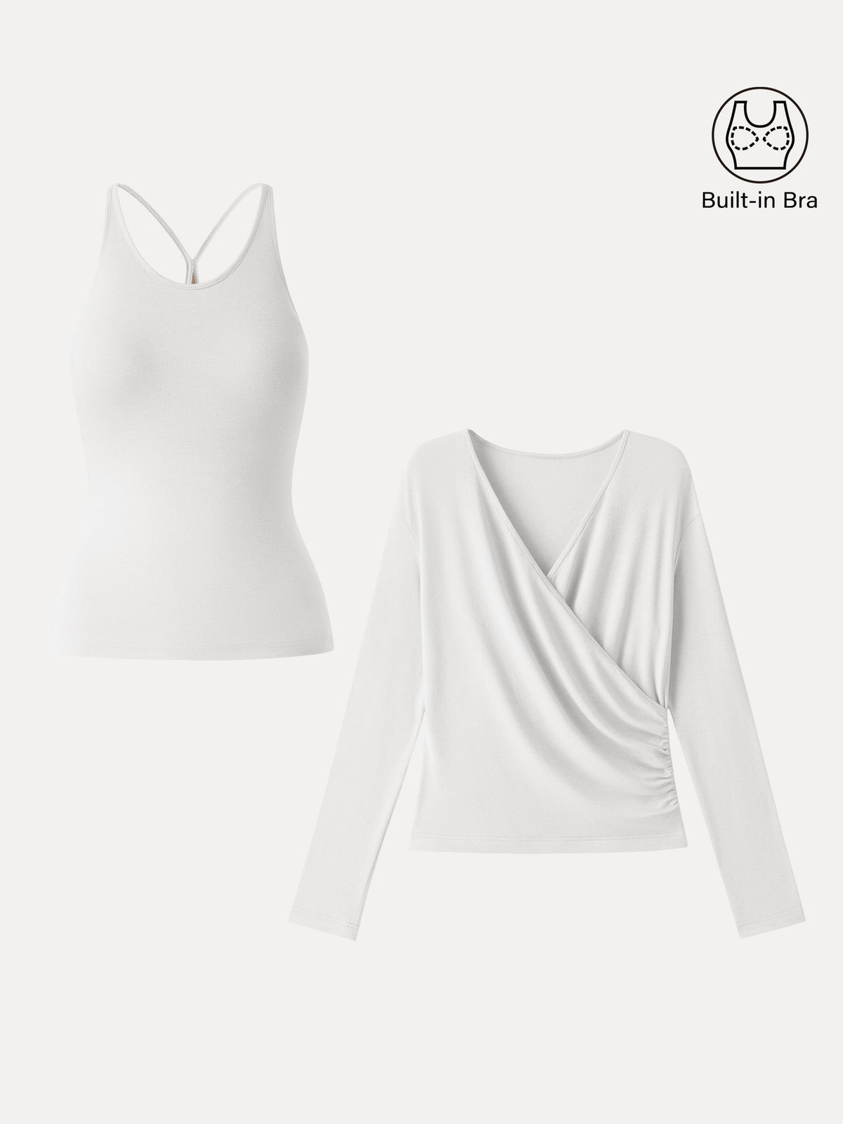 OGLmove Women's 2-Piece Eco-MiyaMoon® Cami & Surplice Top Set
