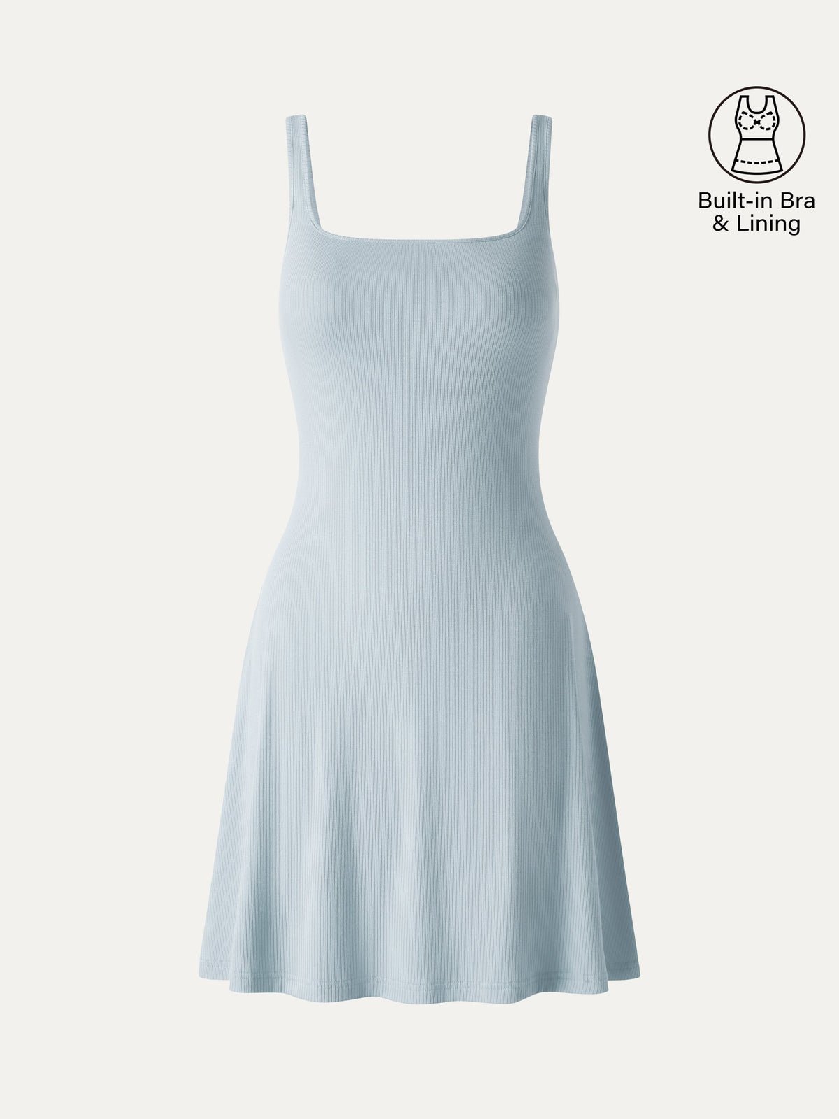 OGLmove Women's CoolTouch Square Neck Sleeveless Bra Dress