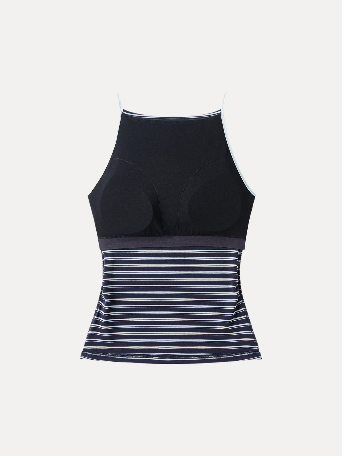 OGLmove Women's Striped Side Ruched Spaghetti Airy Bra Tank