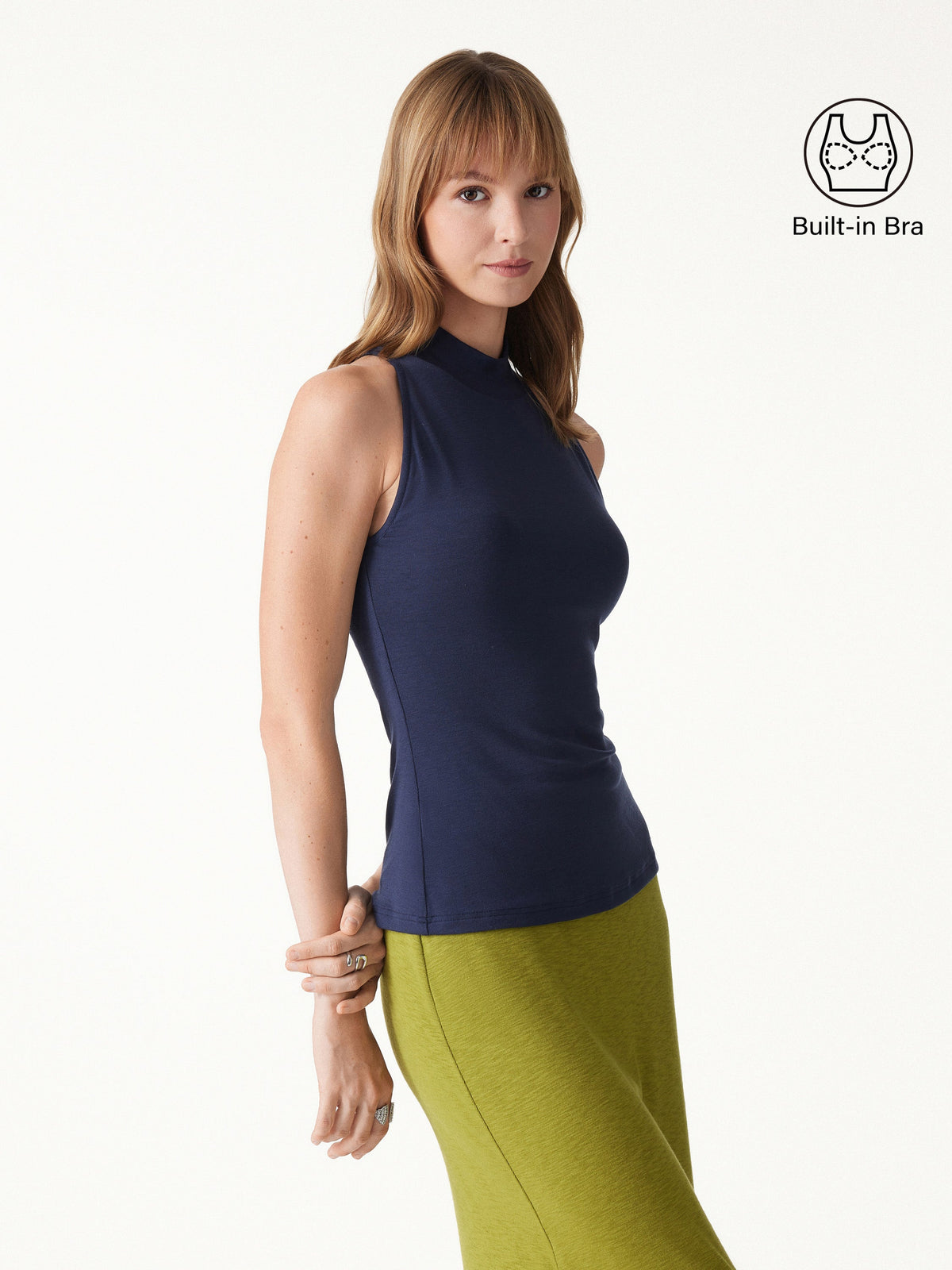 OGLmove Women's Mock Neck Bra Top & Open-Front Cardigan Set