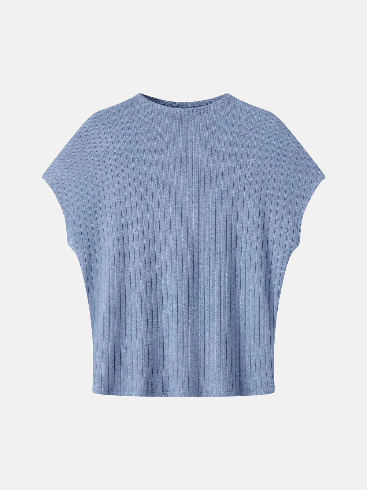 OGLmove Women's Mock Neck Cap Sleeve Banded Hem Top