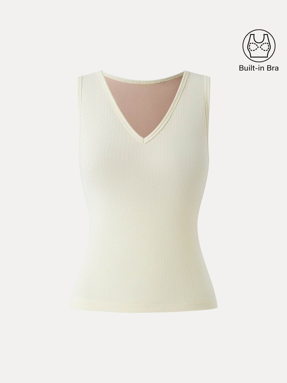 OGLmove Women's Stretch Cotton Pointelle V-Neck Bra Tank Top