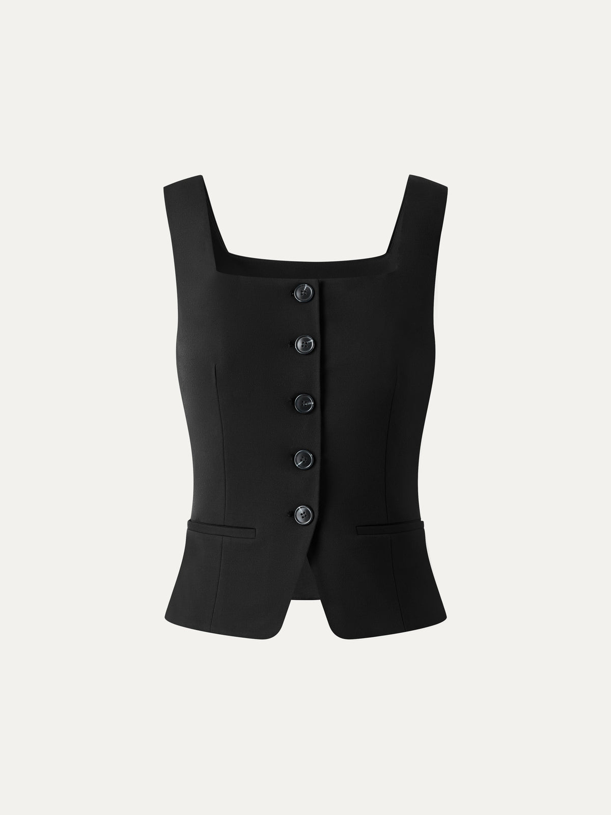 OGLmove Women's Stretch Ponte Square Neck Cropped Waistcoat