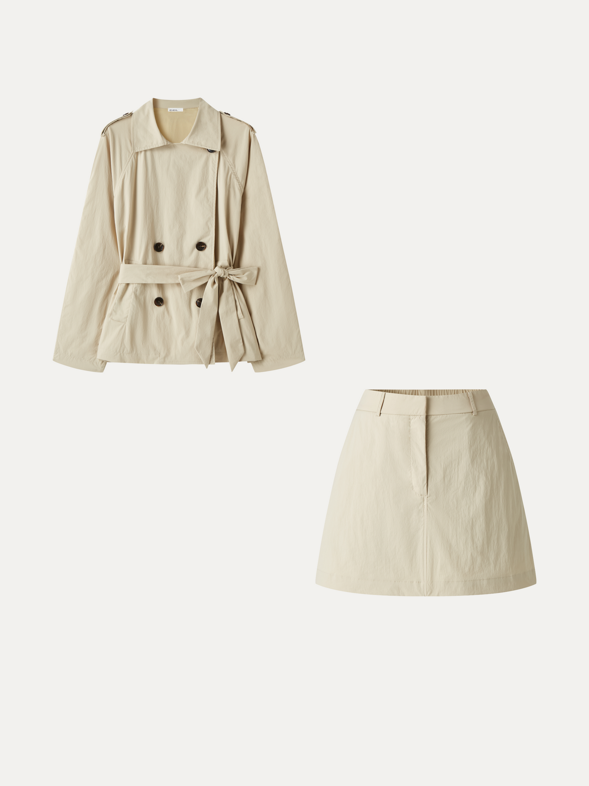 OGLmove Women's Trench Jacket and High-Rise Skort Set
