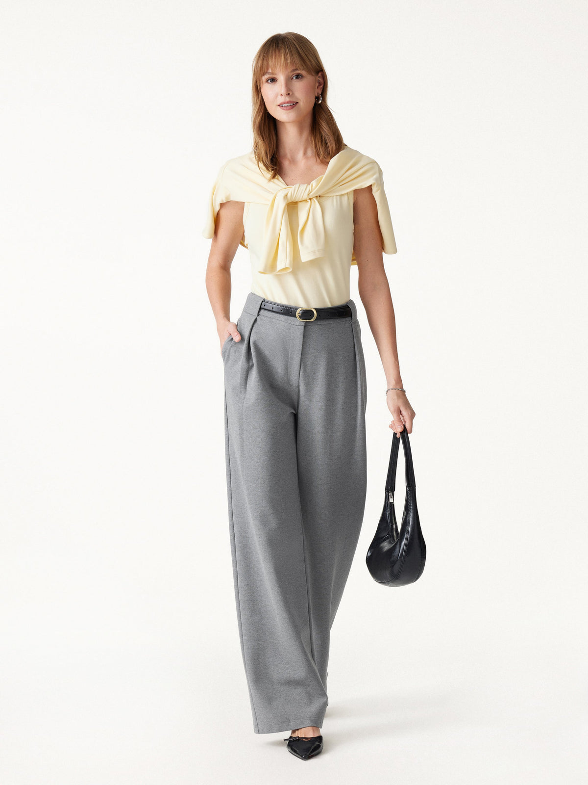 OGLmove Women's Ponte High-Rise Straight-Leg Pants with Pockets
